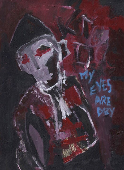 Peinture de personnage Nocturne, My eyes are dry par Charlie Plisson, artiste peintre à Strasbourg
