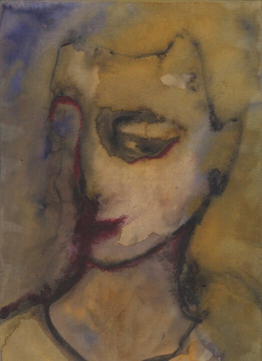 Peinture d'un visage faisant surface depuis ma mémoire, Charlie Plisson