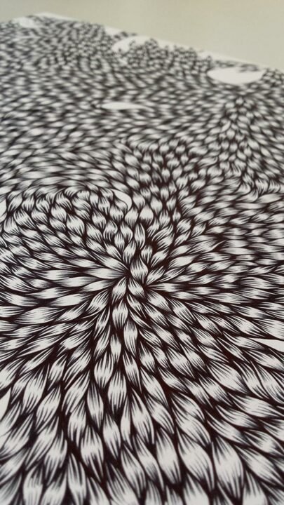 Symptome coincidence is a drawing made with Bic ballpen, very detailed and hypnotic, by Charlie Plisson, artist